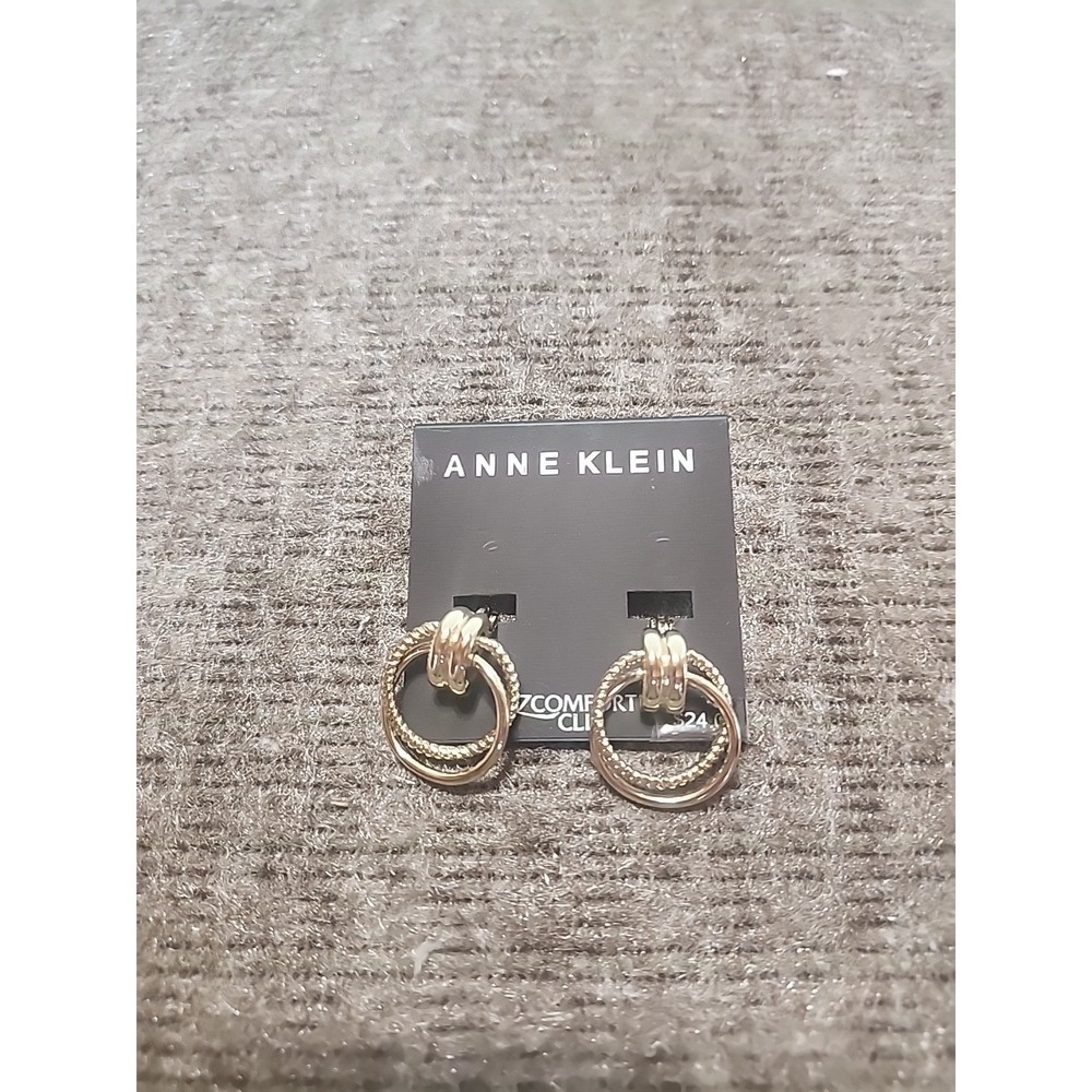 Anne Klein gold-tone door knocker earrings